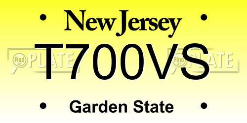 T700VS New Jersey License Plate