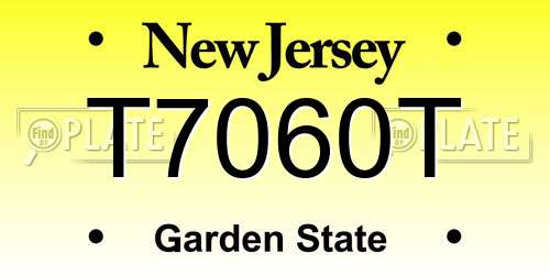 T7060T New Jersey License Plate