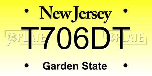 T706DT New Jersey License Plate