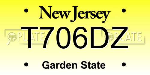 T706DZ New Jersey License Plate