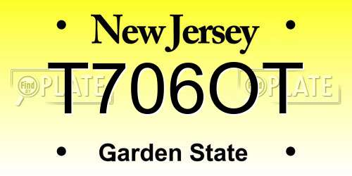T706OT New Jersey License Plate