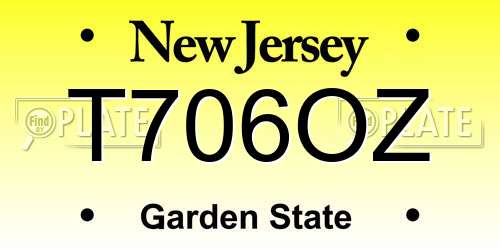 T706OZ New Jersey License Plate