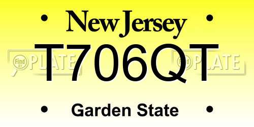 T706QT New Jersey License Plate