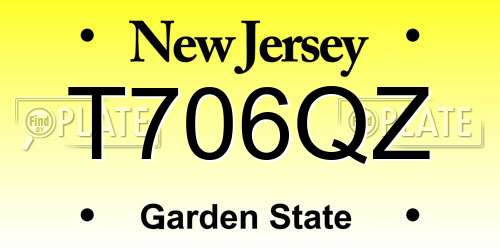 T706QZ New Jersey License Plate