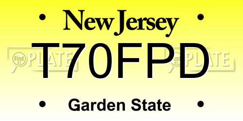 T70FPD New Jersey License Plate