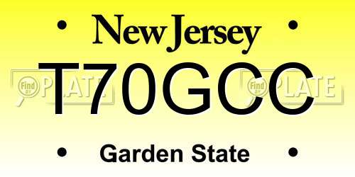 T70GCC New Jersey License Plate