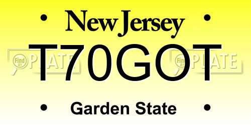 T70GOT New Jersey License Plate