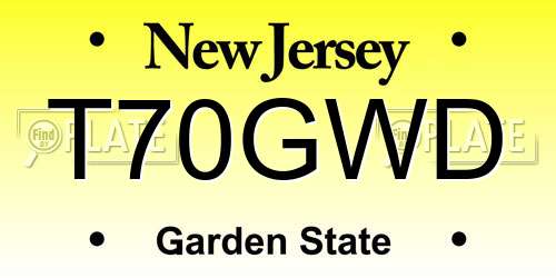 T70GWD New Jersey License Plate