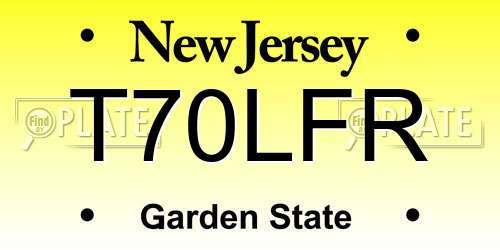 T70LFR New Jersey License Plate