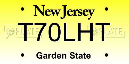 T70LHT New Jersey License Plate