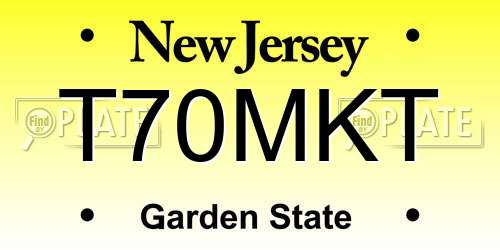 T70MKT New Jersey License Plate