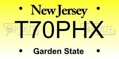 T70PHX New Jersey License Plate