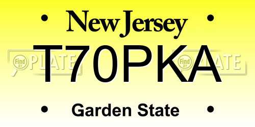 T70PKA New Jersey License Plate