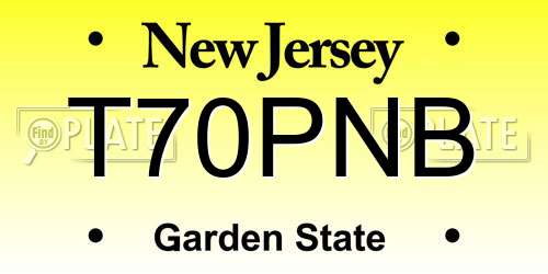 T70PNB New Jersey License Plate