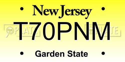 T70PNM New Jersey License Plate