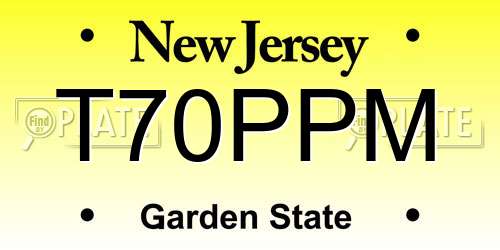T70PPM New Jersey License Plate