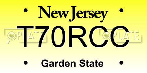T70RCC New Jersey License Plate