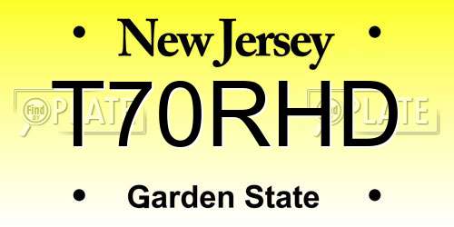 T70RHD New Jersey License Plate
