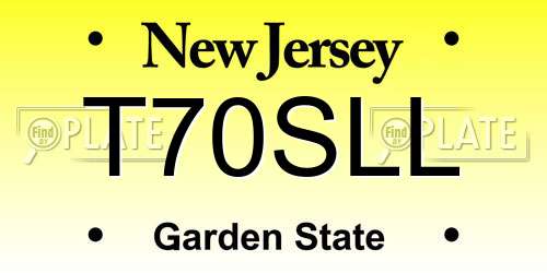 T70SLL New Jersey License Plate