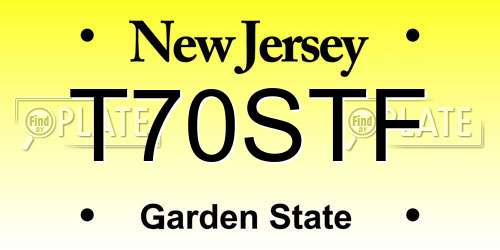 T70STF New Jersey License Plate