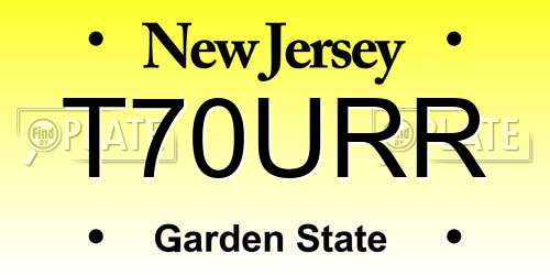 T70URR New Jersey License Plate