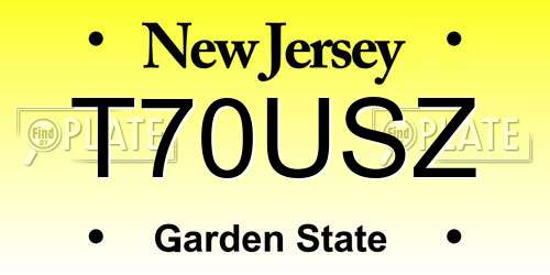 T70USZ New Jersey License Plate