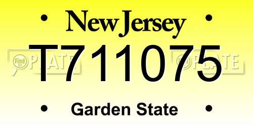 T711075 New Jersey License Plate