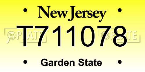 T711078 New Jersey License Plate