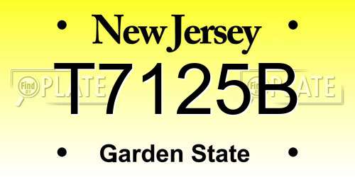 T7125B New Jersey License Plate