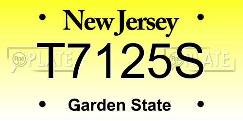 T7125S New Jersey License Plate