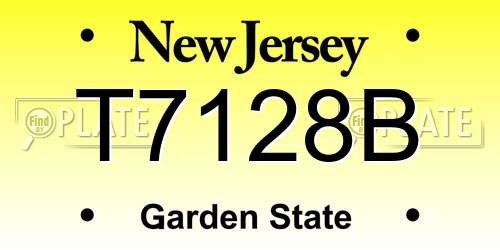 T7128B New Jersey License Plate