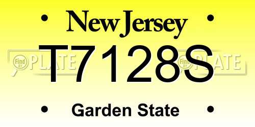 T7128S New Jersey License Plate