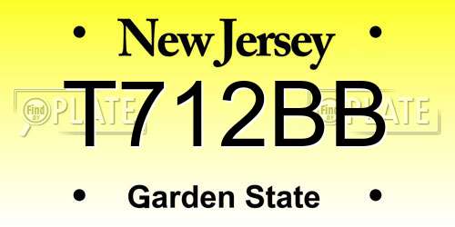T712BB New Jersey License Plate