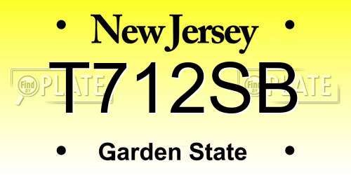 T712SB New Jersey License Plate