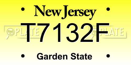 T7132F New Jersey License Plate