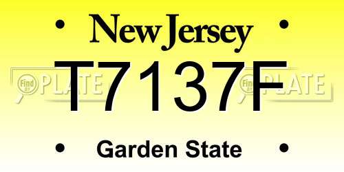 T7137F New Jersey License Plate