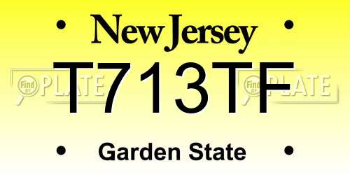 T713TF New Jersey License Plate