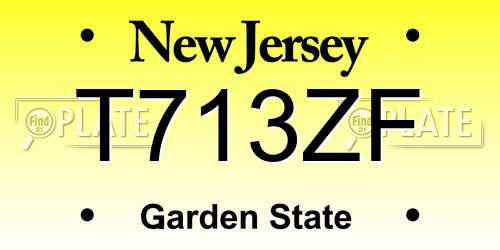 T713ZF New Jersey License Plate