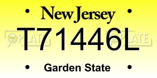 T71446L New Jersey License Plate