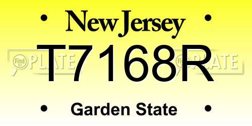 T7168R New Jersey License Plate