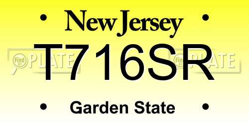 T716SR New Jersey License Plate