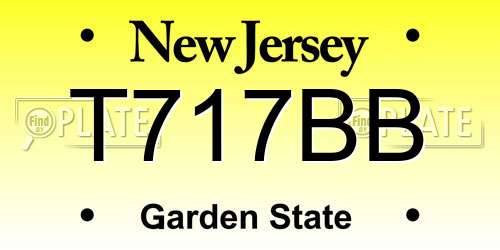 T717BB New Jersey License Plate