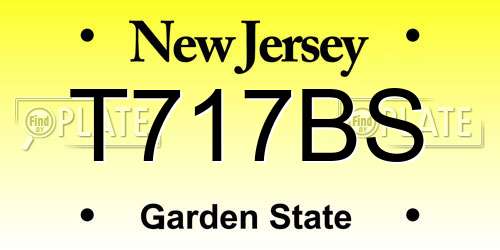 T717BS New Jersey License Plate
