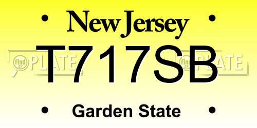 T717SB New Jersey License Plate