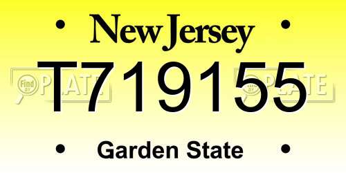 T719155 New Jersey License Plate