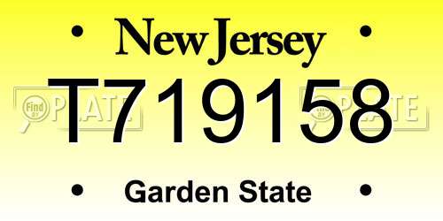 T719158 New Jersey License Plate