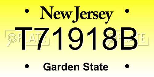 T71918B New Jersey License Plate