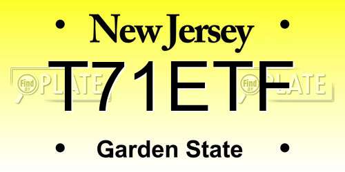 T71ETF New Jersey License Plate