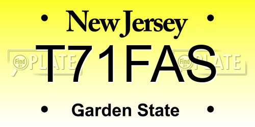T71FAS New Jersey License Plate
