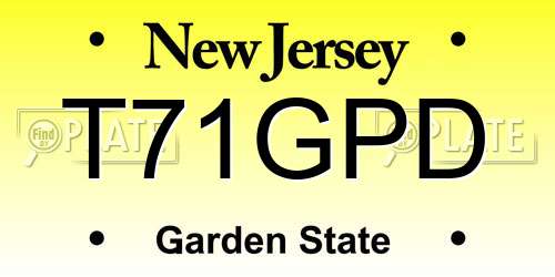 T71GPD New Jersey License Plate